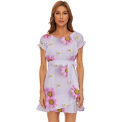 Springpurple Flower On A Purple Background Puff Sleeve Frill Dress by nateshop