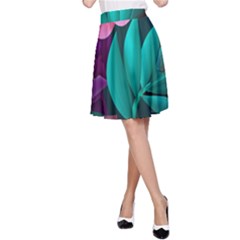 Flowers, Mate, Pink, Purple, Stock Wall A-line Skirt