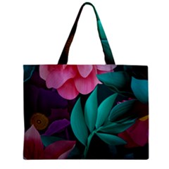 Flowers, Mate, Pink, Purple, Stock Wall Zipper Mini Tote Bag by nateshop