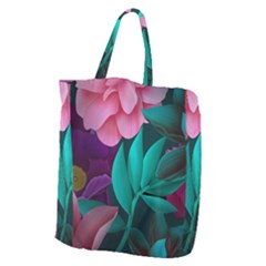 Flowers, Mate, Pink, Purple, Stock Wall Giant Grocery Tote by nateshop