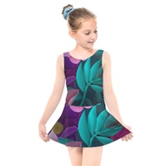 flowers, Mate, Pink, Purple, Stock Wall Kids  Skater Dress Swimsuit