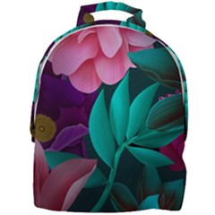 Flowers, Mate, Pink, Purple, Stock Wall Mini Full Print Backpack by nateshop