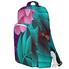 Flowers, Mate, Pink, Purple, Stock Wall Double Compartment Backpack