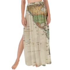 Vintage World Map Aesthetic Maxi Chiffon Tie-up Sarong