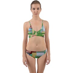 Pixel Map Game Wrap Around Bikini Set by Cemarart