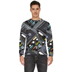 Motherboard Board Circuit Electronic Technology Men s Fleece Sweatshirt by Cemarart