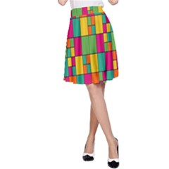 Abstract-background A-line Skirt by nateshop