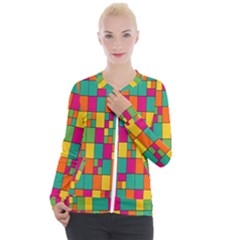 Abstract-background Casual Zip Up Jacket