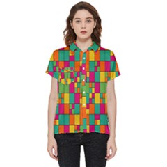 Abstract-background Short Sleeve Pocket Shirt