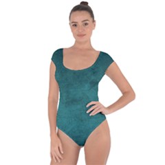 Background Green Short Sleeve Leotard  by nateshop