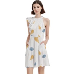 Background-24 Cocktail Party Halter Sleeveless Dress With Pockets