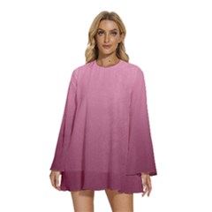 Background-27 Round Neck Long Sleeve Bohemian Style Chiffon Mini Dress