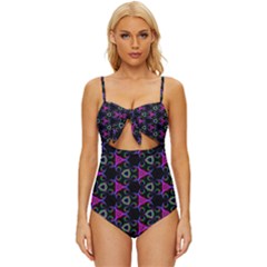 Background-36 Knot Front One-piece Swimsuit