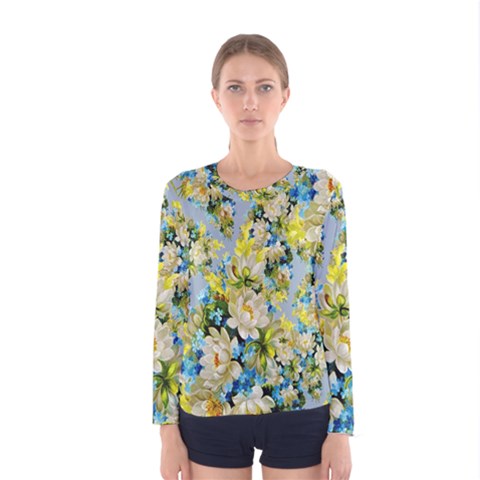 Background-flowers Women s Long Sleeve T-shirt by nateshop