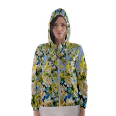 Background-flowers Women s Hooded Windbreaker by nateshop