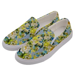 Background-flowers Men s Canvas Slip Ons by nateshop