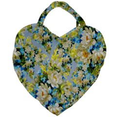 Background-flowers Giant Heart Shaped Tote by nateshop