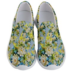 Background-flowers Men s Lightweight Slip Ons by nateshop