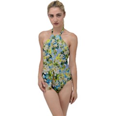 Background-flowers Go With The Flow One Piece Swimsuit by nateshop