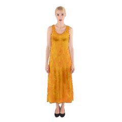 Background-yellow Sleeveless Maxi Dress