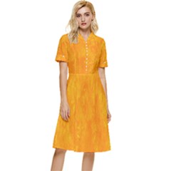 Background-yellow Button Top Knee Length Dress by nateshop