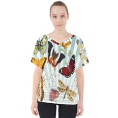 Butterfly-love V-neck Dolman Drape Top by nateshop