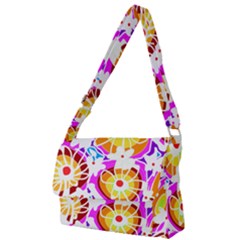 Mazipoodles Love Flowers - Rainbow White Full Print Messenger Bag (l) by Mazipoodles