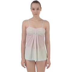 Pastel , Purple, Pink, Blue, Light, Mix Babydoll Tankini Top