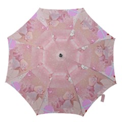 Pink Aesthetic, Clouds, Cute, Glitter, Hello Kitty, Pastel, Soft Hook Handle Umbrellas (large) by nateshop