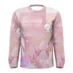 Pink Aesthetic, Clouds, Cute, Glitter, Hello Kitty, Pastel, Soft Men s Long Sleeve T-shirt by nateshop