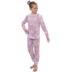 Pink Aesthetic, Clouds, Cute, Glitter, Hello Kitty, Pastel, Soft Kids  Long Sleeve Set  by nateshop