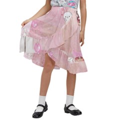 Pink Aesthetic, Clouds, Cute, Glitter, Hello Kitty, Pastel, Soft Kids  Ruffle Flared Wrap Midi Skirt by nateshop