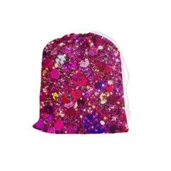 Pink Glitter, Cute, Girly, Glitter, Pink, Purple, Sparkle Drawstring Pouch (Large)