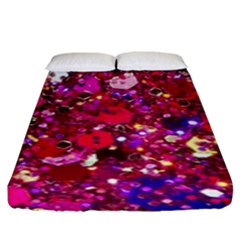 Pink Glitter, Cute, Girly, Glitter, Pink, Purple, Sparkle Fitted Sheet (King Size)