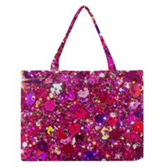Pink Glitter, Cute, Girly, Glitter, Pink, Purple, Sparkle Zipper Medium Tote Bag