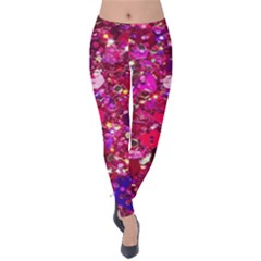 Pink Glitter, Cute, Girly, Glitter, Pink, Purple, Sparkle Velvet Leggings