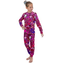 Pink Glitter, Cute, Girly, Glitter, Pink, Purple, Sparkle Kids  Long Sleeve Set 