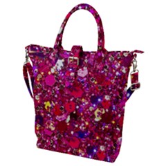 Pink Glitter, Cute, Girly, Glitter, Pink, Purple, Sparkle Buckle Top Tote Bag