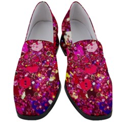 Pink Glitter, Cute, Girly, Glitter, Pink, Purple, Sparkle Women s Chunky Heel Loafers