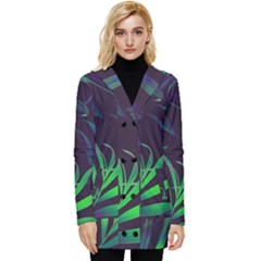 Tree Leaves Button Up Hooded Coat  by nateshop
