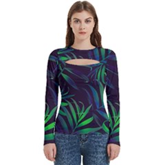 Tree Leaves Women s Cut Out Long Sleeve T-shirt by nateshop