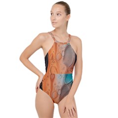 Water Screen High Neck One Piece Swimsuit