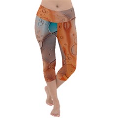 Water Screen Lightweight Velour Capri Yoga Leggings by nateshop