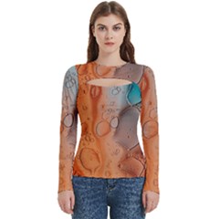 Water Screen Women s Cut Out Long Sleeve T-shirt by nateshop