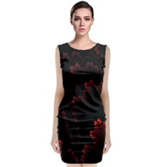 Amoled Red N Black Sleeveless Velvet Midi Dress by nateshop