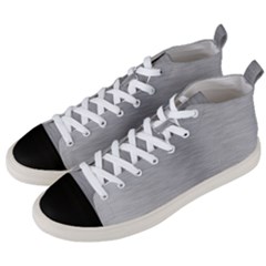 Aluminum Textures, Horizontal Metal Texture, Gray Metal Plate Men s Mid-top Canvas Sneakers by nateshop