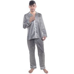 Aluminum Textures, Horizontal Metal Texture, Gray Metal Plate Men s Long Sleeve Satin Pajamas Set