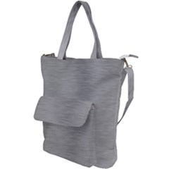 Aluminum Textures, Horizontal Metal Texture, Gray Metal Plate Shoulder Tote Bag by nateshop