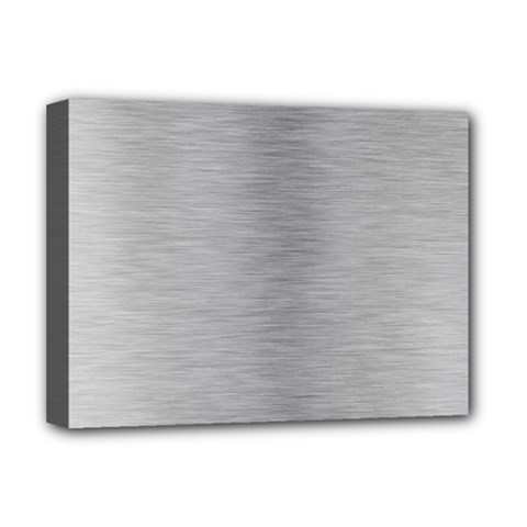 Aluminum Textures, Horizontal Metal Texture, Gray Metal Plate Deluxe Canvas 16  X 12  (stretched)  by nateshop