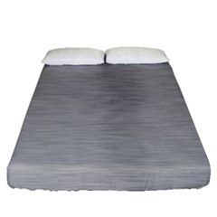 Aluminum Textures, Horizontal Metal Texture, Gray Metal Plate Fitted Sheet (queen Size) by nateshop